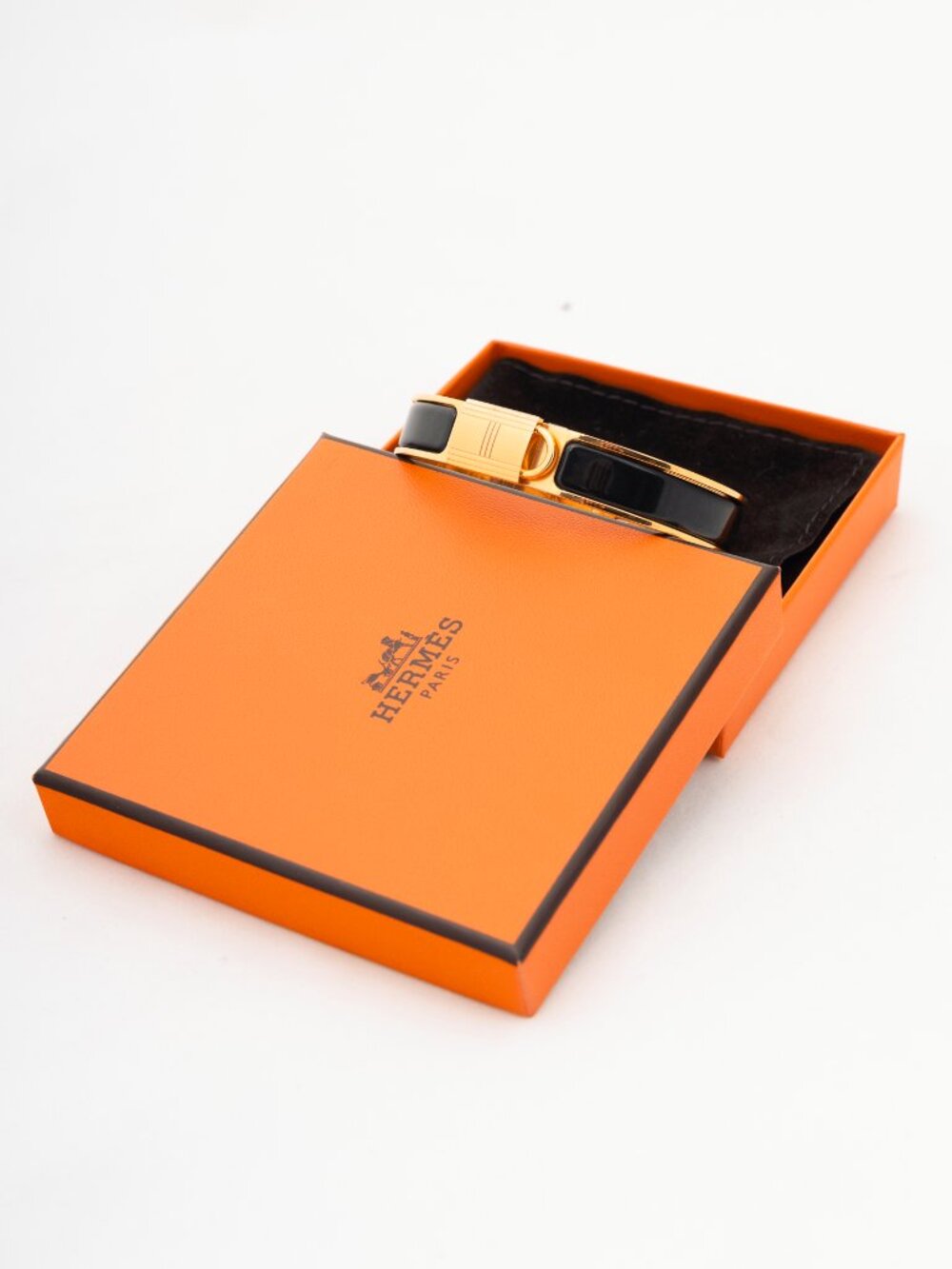 Hermes Clic Cadenas Noir Yellow-Gold-Plated Bracelet